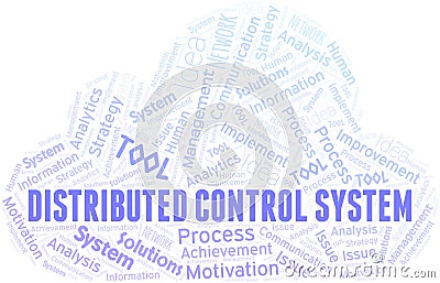 Distributed Control System typography vector word cloud. Vector Illustration