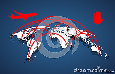 Distribution of Covid-19 corona virus. Vector Illustration