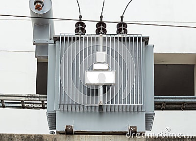 Distribution electrical transformer Stock Photo