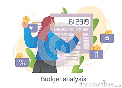 Distribution of family budget concept Vector Illustration