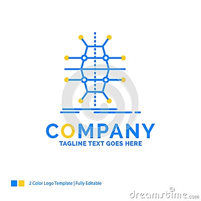 Distribution, grid, infrastructure, network, smart Blue Yellow B Vector Illustration