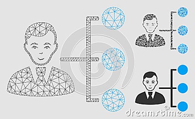 Distribution Manager Vector Mesh Network Model and Triangle Mosaic Icon Vector Illustration