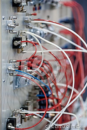 Distributors whis electrical and pneumatic control Stock Photo