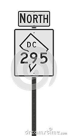 District of Columbia State Highway road sign Cartoon Illustration