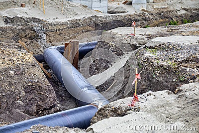 District energy piping system Stock Photo