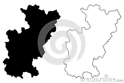 District of Gjilan Republic of Kosovo and Metohija, Districts of Kosovo, Republic of Serbia map vector illustration, scribble Vector Illustration