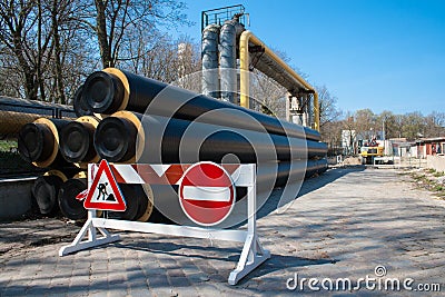 District heating reconstruction Stock Photo