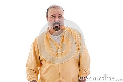 Distrustful sceptical middle-aged man Stock Photo