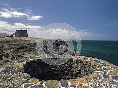 Disused lime kiln - Fuerteventura - Canary islands Stock Photo