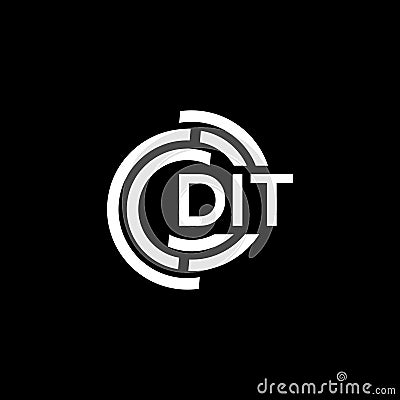 DIT letter logo design on black background. DIT creative initials letter logo concept. DIT letter design.DIT letter logo design on Vector Illustration