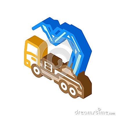 ditch digger civil engineer isometric icon vector illustration Vector Illustration