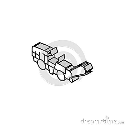 ditch digger civil engineer isometric icon vector illustration Vector Illustration