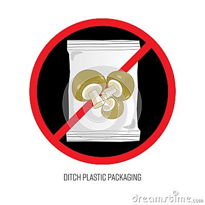 Ditch Plastic Packaging Vector Illustration