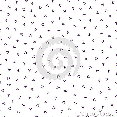 Ditsy vector polka dot pattern with scattered hand drawn groups of small striped black white circles. Seamless Vector Illustration
