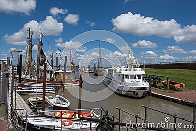 Ditzum at the river ems Editorial Stock Photo