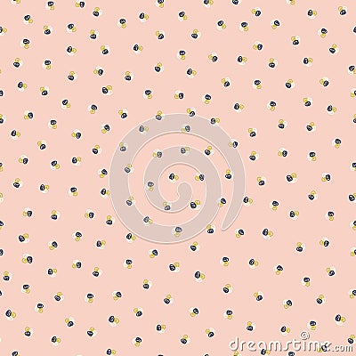 Ditzy doodle scribble circles vector seamless pattern background. Hand-drawn tiny trios of scribbled circles repeat on Vector Illustration