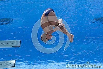 DIV: Final 3m men's diving competition Editorial Stock Photo