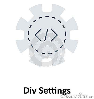 Div Settings Isolated and Vector Icon for Technology Vector Illustration