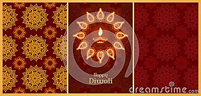 Divali backgrounds set Vector Illustration