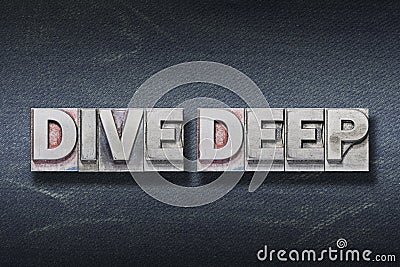 Dive deep den Stock Photo