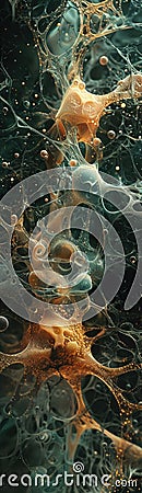 Dive deep into the world of cellular structures, capturing the beauty and complexity from a unique low-angle perspective Show the Stock Photo
