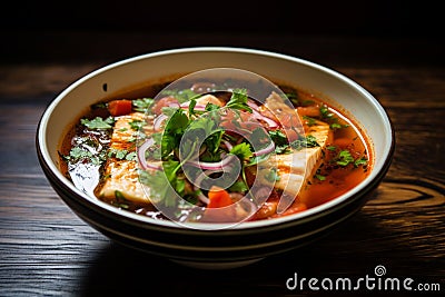 Congrio Soup: Flavorful Chilean Conger Eel and Tomato Broth Stock Photo