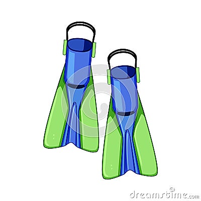 dive flippers cartoon vector illustration Cartoon Illustration