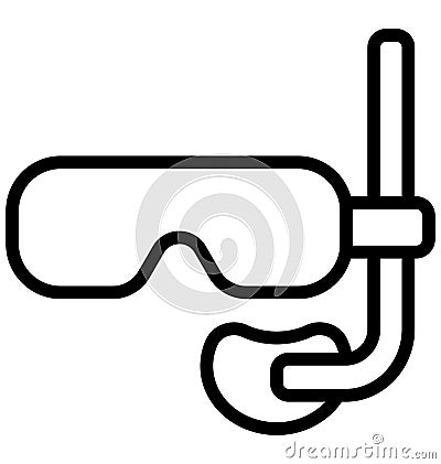 Dive mask, diving mask Isolated Vector Icon that can be easily modified or edited Vector Illustration