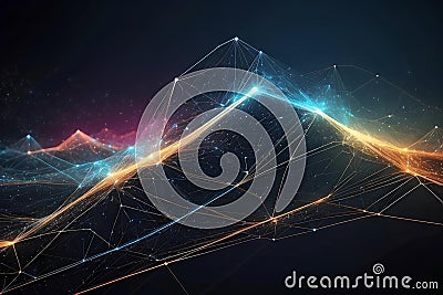 Dynamic Data Cosmos Navigating Futuristic Abstract Network of Connectivity, Complexity, and Digital Stock Photo