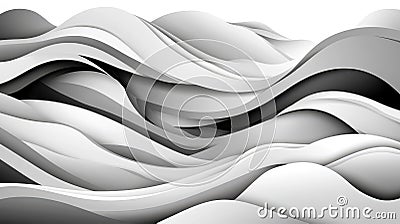 Dive into this unique grayscale texture featuring undulating layers and complex patterns, blending art and modern design Stock Photo