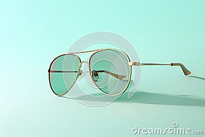 Aqua Elegance Eyewear Stock Photo