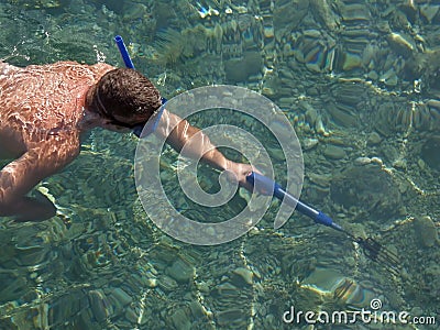 Diver in action Stock Photo