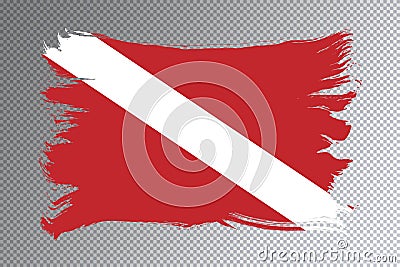 Diver Down flag brush stroke, Dive flag Stock Photo