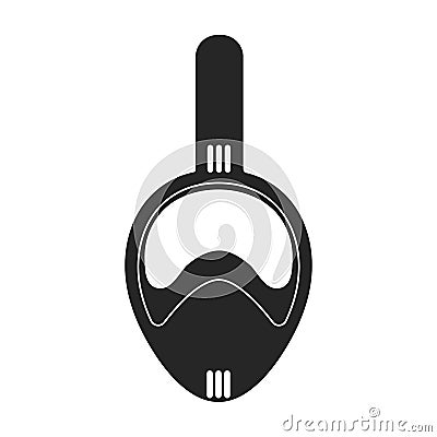 Diver glasses vector icon.Black vector icon isolated on white background diver glasses. Vector Illustration