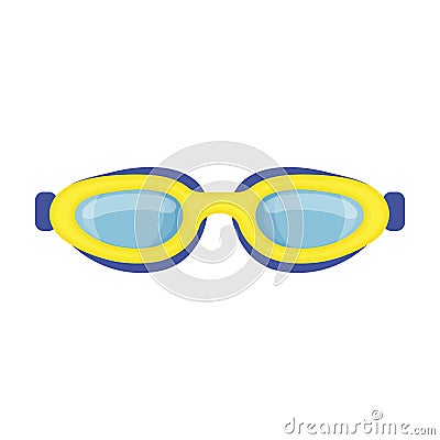 Diver glasses vector icon.Cartoon vector icon isolated on white background diver glasses. Vector Illustration