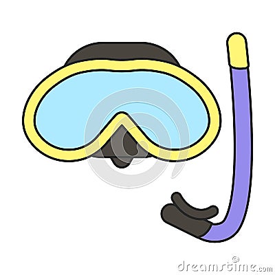 Diver glasses vector icon.Color vector icon isolated on white background diver glasses Vector Illustration