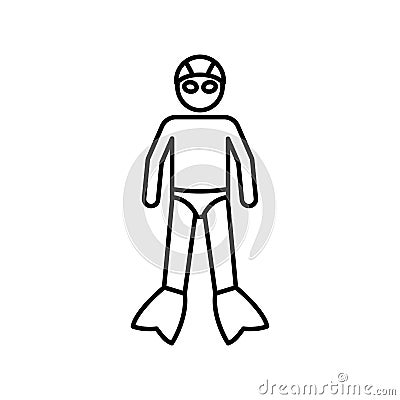 Diver Line Vector icon which can easily modify or edit Vector Illustration