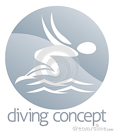 Diver swimming circle design Vector Illustration
