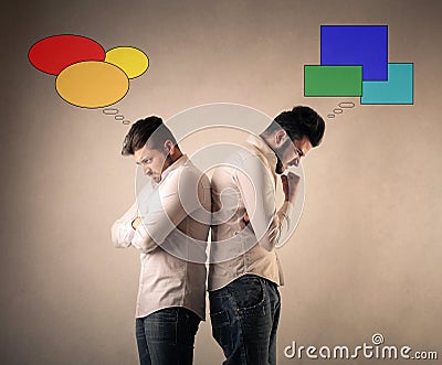 Divergent opinions Stock Photo