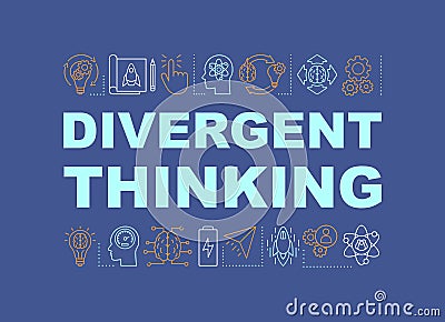Divergent thinking word concept banner Vector Illustration