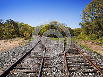 Diverging Track choice concept Stock Photo