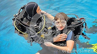 Divers in equipment Editorial Stock Photo