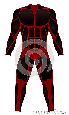 Divers Suit Red Black Vector Illustration
