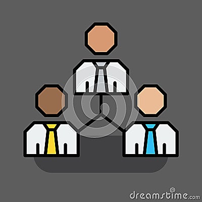 Diverse business team management icon Vector Illustration