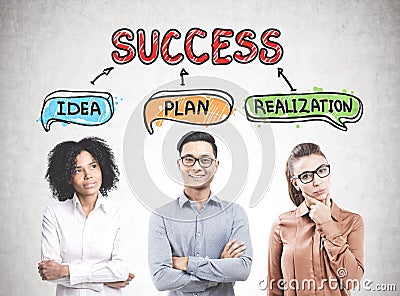 Diverse business team members success Stock Photo