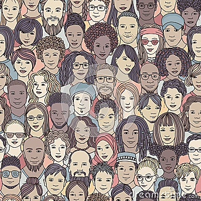 Diverse crowd of people Vector Illustration