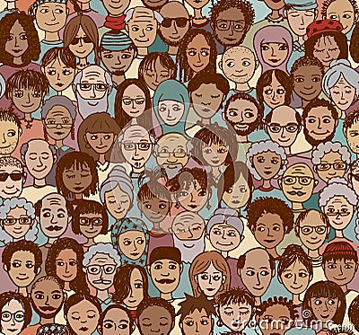 Diverse crowd of people Vector Illustration