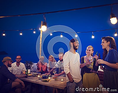 Diverse Ethnic Friendship Party Leisure Happiness Concept Stock Photo