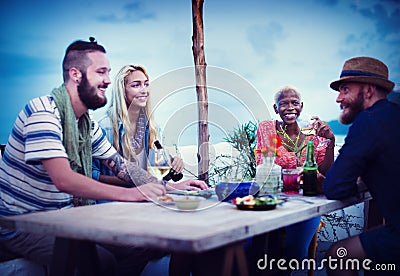 Diverse Ethnic Friendship Party Leisure Happiness Concept Stock Photo