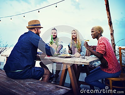 Diverse Ethnic Friendship Party Leisure Happiness Concept Stock Photo